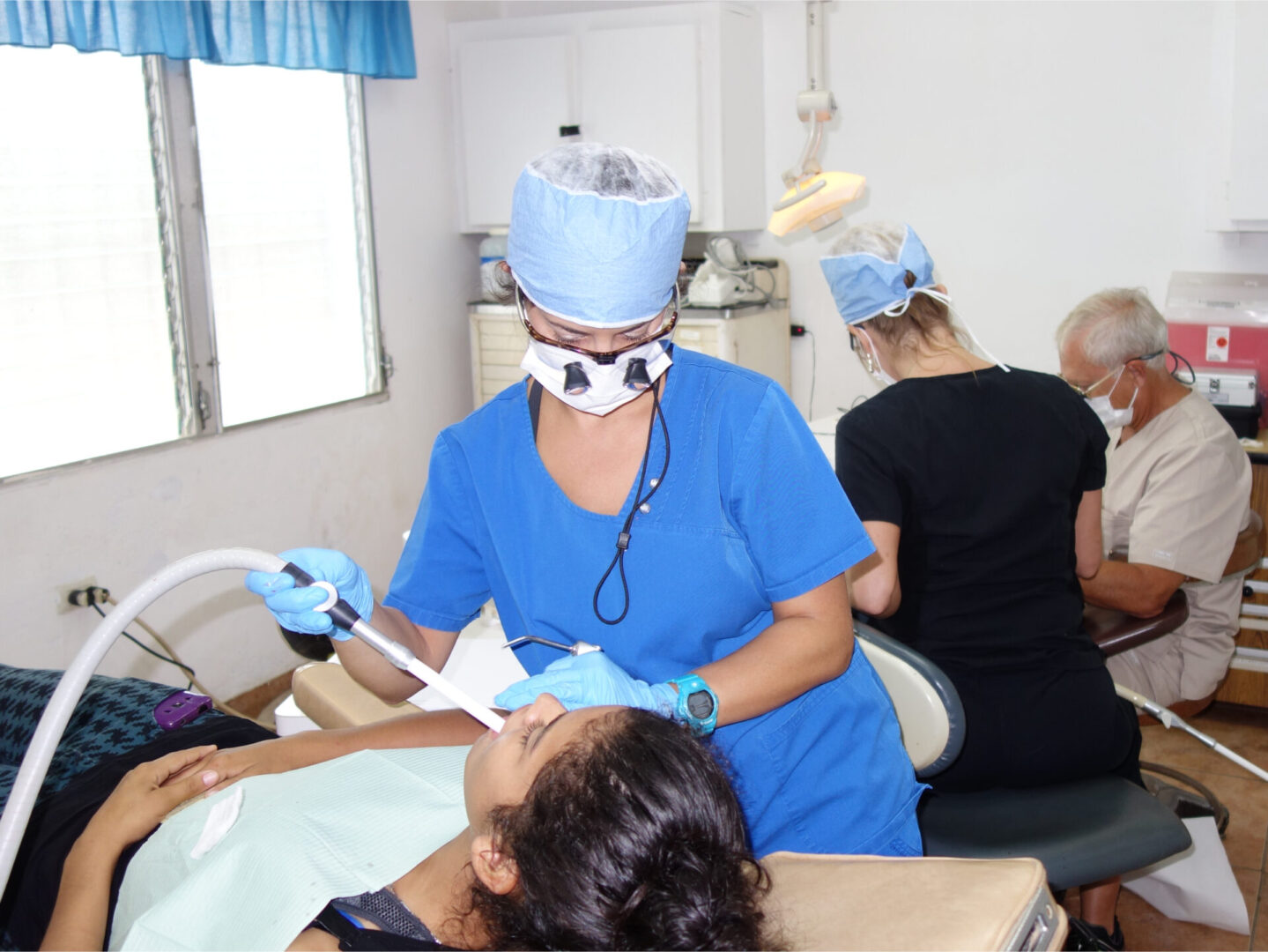 A girl having a dental check up